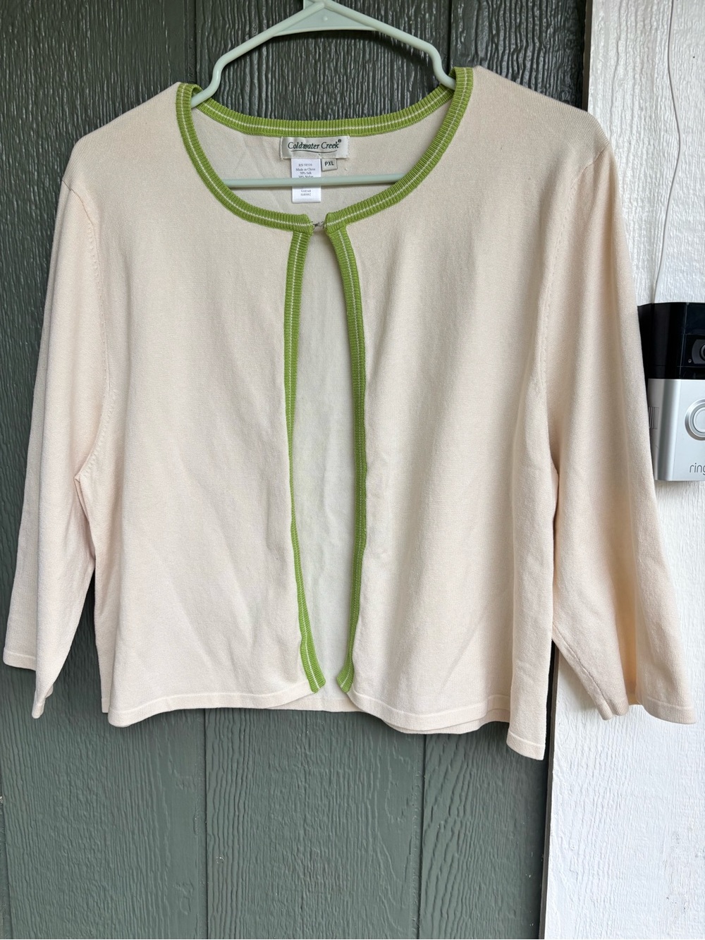 Coldwater Creek Silk Blend Cream Cardigan